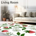 thumbnail image 2 of ODIKA 5'x7' Machine Washable Non-Slip Area Rug, Botanical Berry Blossom Picnic with Interlocking Florals High Traffic Rug, Red, 708774, 2 of 7