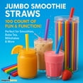 thumbnail image 2 of Impresserve Colorful Assorted Jumbo Smoothie Straws - 100 Count, 2 of 6