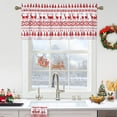 thumbnail image 3 of Velvet Kitchen Curtain Valance, Christmas Decorative Boho Valance Curtains for Windows Xmas Tree Deer Snowflake Curtain Valance for Bathroom Cafe Curtains, White, 52" W x 15" L, One Panel, 3 of 9