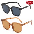 thumbnail image 3 of Hiking 1/2pcs Fashion Folding Anti Light Glasses Female Rivet Simple Design Large Frame Eyeglasses Convenient Travel Oculos, 3 of 5