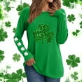 thumbnail image 6 of Besolor Womens St. Patrick's Day Shirts Crewneck Long Sleeve Plus Size Tops Shamrock Graphic Holiday Blouses, 6 of 7