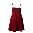 thumbnail image 5 of JULMCOMO Sundresses for Women 2025 Casual Sexy Mini Dress Ruffle Hem Swing Sleeveless Square Neck Short Mini Dress Wine S, 5 of 7