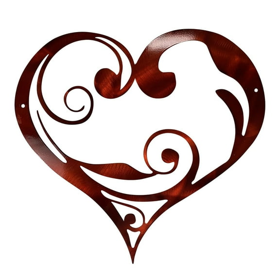 Qholemyo Metal wall art heart wreath valentine's day outdoor garden patio metal crafts love valentines decorations valentine decor