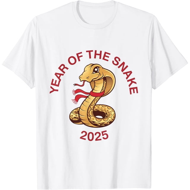 Camiseta de año nuevo chino 2025 año de la serpiente con estampado de letras