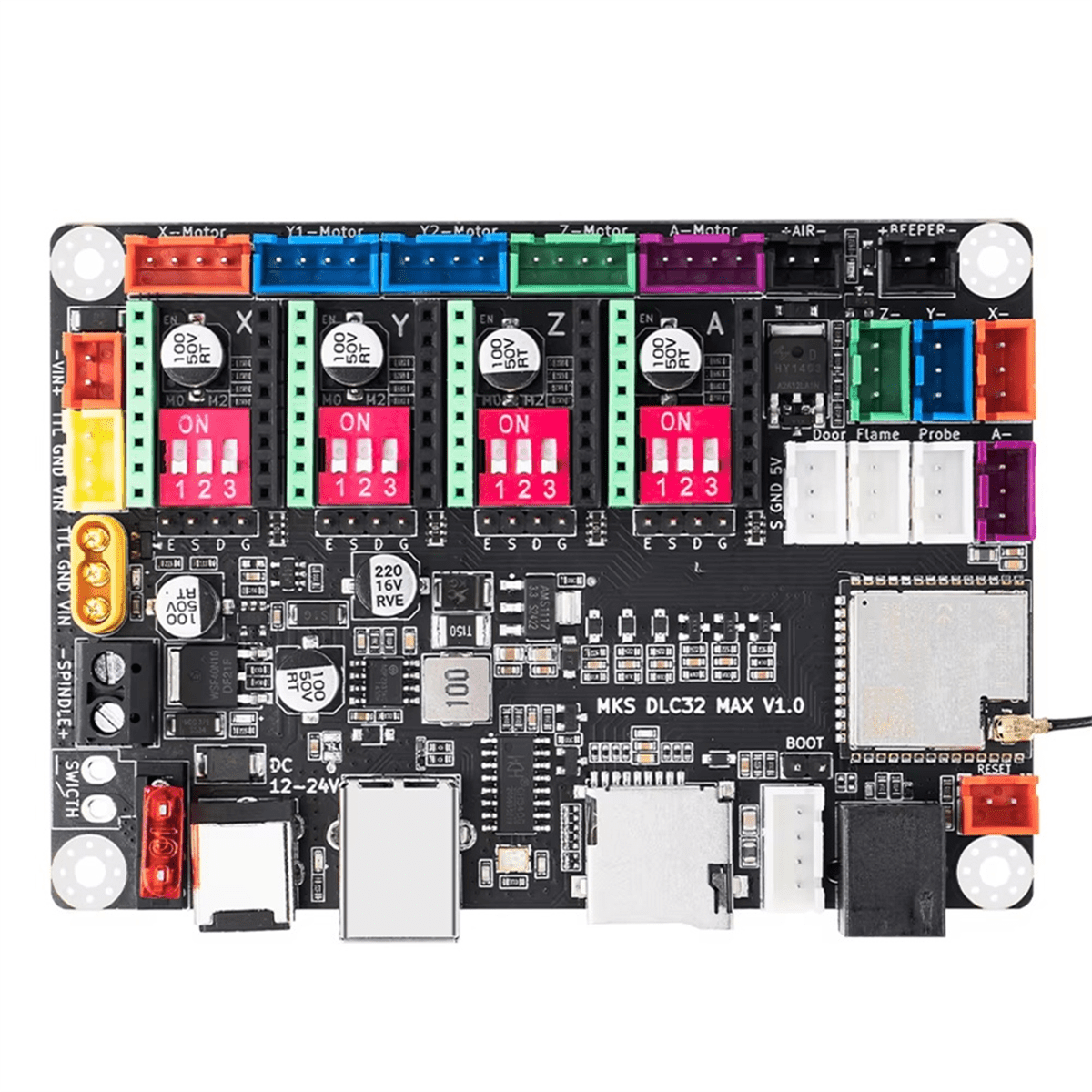 MKS DLC32 MAX CNC Router Board Laser Engraving Machine 4- Controller Woodwork Laser Engraver Motherboard,1 x DLC32 MAX Motherboard 4 x Driver module,Black