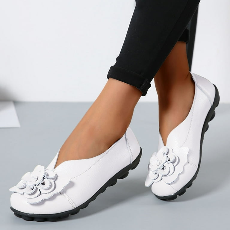 Sngxgn Women s Flats Shoes Ballet Flats Comfortable Flats Dressy White 42