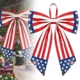 thumbnail image 1 of Nœud Rouge, Blanc et Bleu, Grands Nœuds Rouges Blancs et Bleus pour Décoration de Porte d'Entrée, Couronnes, Bandes du 4 Juillet. Décorations Patriotiques pour la Fête de l'Indépendance., 1 of 9