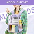 thumbnail image 6 of SANMADROLA Clear Backpack Heavy Duty, PVC See Through Book Bag for School Stadium Approved Transparent Backpack, Purple, 6 of 8