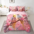thumbnail image 2 of Homewish Rustic Cherry Flower 7pcs Bedding Comforter Set,Country Bird Queen Bedding Sets,Pink Yellow Queen Sheet Sets For Girl,Microfiber Bedroom Decor Reversible, 2 of 8