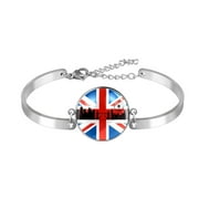 OWNTA British Flag with London Cityscape Pattern, Adjustable Stainless Steel Bracelet with Unique Patterns