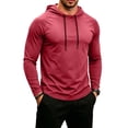 thumbnail image 2 of Dwellite Men's Hooded 50+ Sun T Shirts Long Sleeve Athletic Tops Summer Casual Fishing Shirts Brown 3XL, 2 of 8
