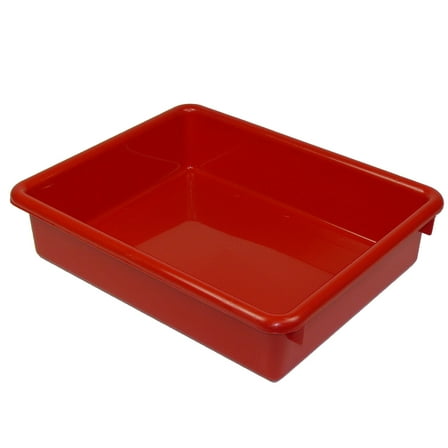 Romanoff Stowaway 3" Letter Tray no Lid, Red