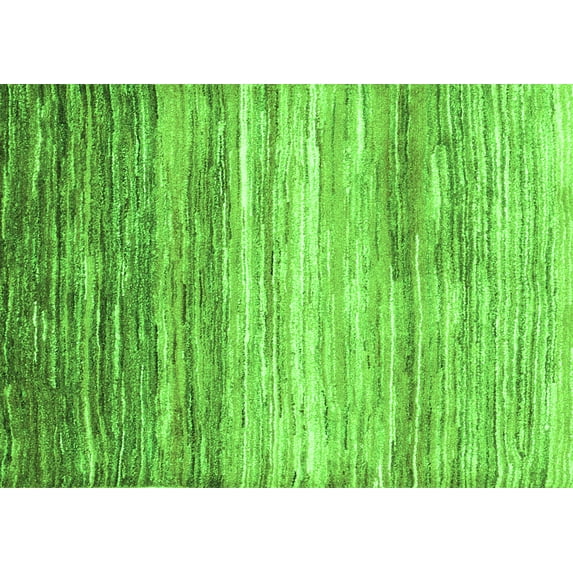 Ahgly Company Indoor Rectangle Abstract Green Contemporary Area Rugs, 2' x 5'