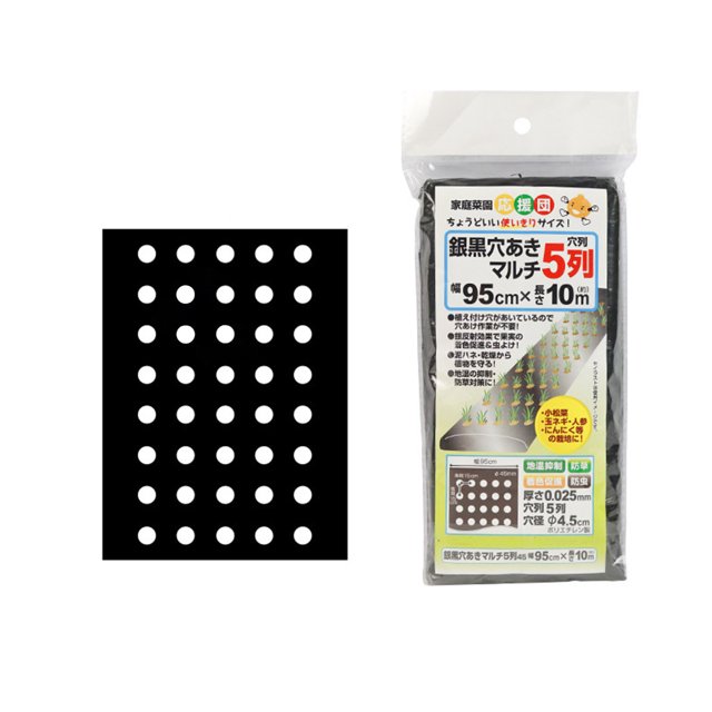 Paillis Plastique Perforé 10*0.95M 5 Rangées de Trous