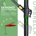 thumbnail image 3 of Scafild | 10 ft Colorful Lighted Cantilever Offset Hanging Outdoor Patio Umbrella W/ Easy Tilt - Red, 3 of 9