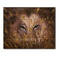 thumbnail image 3 of Designart 'Close Up Of Wolf Eyes In The Grass' Farmhouse Print on Natural Pine Wood, 3 of 5
