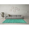 thumbnail image 3 of Ahgly Company Indoor Square Persian Turquoise Blue Traditional Area Rugs, 4' Square, 3 of 4