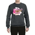 thumbnail image 3 of Nobody Fights Alone Watercolor Sparkles Breast Cancer Awareness Unisex Crewneck Graphic Sweatshirt, Charcoal, Large, 3 of 5