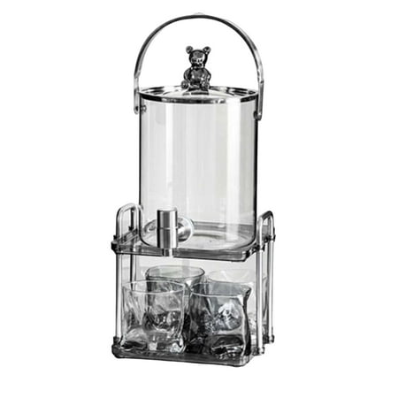 Distributeur de boissons transparentes, ensemble de bouilloire avec  support, pot à jus, bouilloire froide en verre de 3 L avec robinet pour  réfrigérateur, barbecue, boissons, thé glacé 