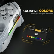 FIEHDUW Manba One Interactive Screen Wireless Gamepad, Hall Joystick, Rgb Lighting, Compatible with Steam Deck/PC/Switch/iOS/Android, White