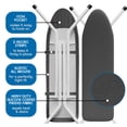 thumbnail image 4 of Virtu 3-Piece Ironing Set, Silicone-Coated Ironing Board Cover and Pad, T&V Shaped Wall/Over-the-Door Iron and Board Holder, Heat-Resistant Iron Rest Pad, 4 of 9