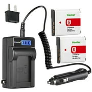 Kastar 2-Pack NP-BG1 NP-FG1 Battery and LCD AC Charger Compatible with Sony G Type Battery, Sony BC-CSG BC-CSGD BC-CSGE Charger, Sony Cyber-shot DSC-WX1, Cyber-shot DSC-WX10 HDR-GW55 HDR-GW77 Cameras