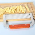 thumbnail image 3 of HLONK Crinkle Cutter for Vegetables Potato Slicer Machine Stainless Steel Ripple Wooden, 3 of 4