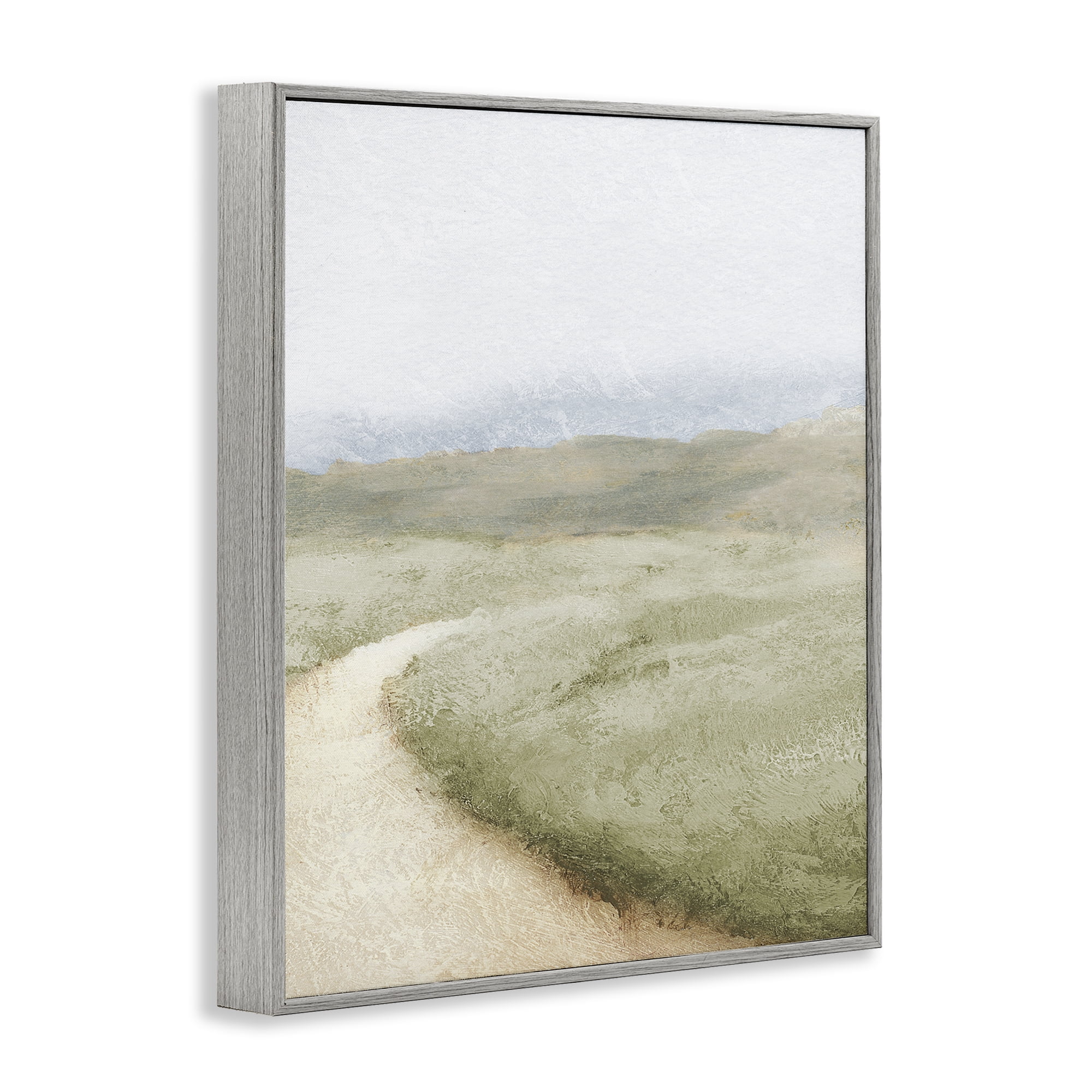 Stupell Industries Green Pasture Quiet Landscape Gray Framed Giclee Art, design by Michael Marcon