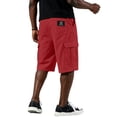 thumbnail image 4 of Dwellite Twill Cargo Shorts for Men Casual Classic Bermuda Shorts with Pockets Drawstring Comfort Big and Tall Pants 2026 Red 3XL, 4 of 5