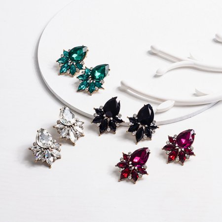 Oulii 1 Pair Earrings Rhinestone Jewelry Charming Prom Dangle Earrings