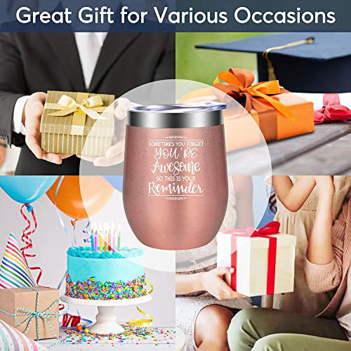 Boss Lady Employee Appreciation Gifts Congratulations Friend Christmas Gifts for Coworker Sister Insulated Stainless Steel Wine Tumbler 12oz Birthday Tom Boy Thank You Gifts for Women 