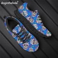 thumbnail image 1 of Zapatillas deportivas informales con estampado de calavera de azúcar de Doginthehole para mujer, zapatos planos con cordones para exteriores, calzado para caminar para mujer, 1 of 6