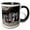 Black/White, variant on 3drose, American Badger Peeking Out of Den, 11oz Two-tone Yellow Mug