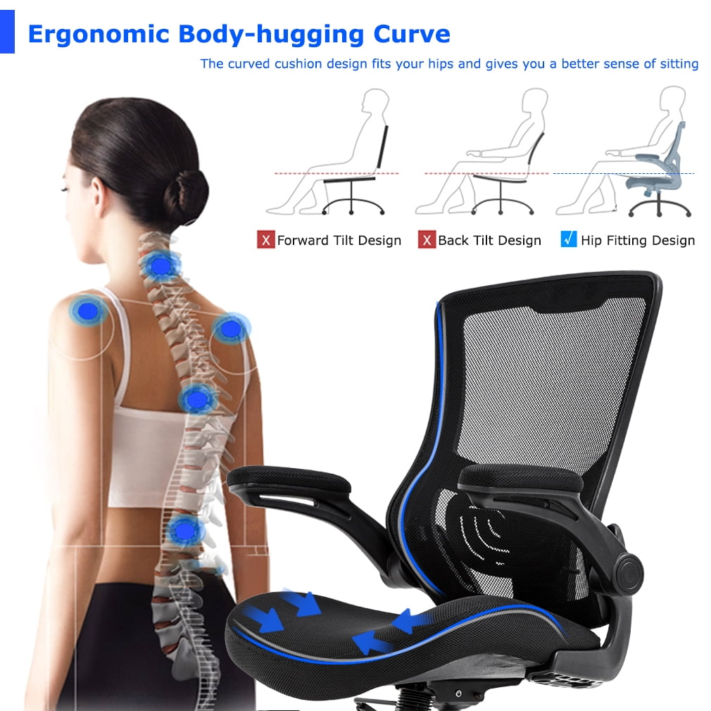 BestOffice Ergonomic Home Office Chair, Lumbar Support, Swivel Rolling for Women, Men(Black)