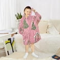 thumbnail image 6 of FORMRS Wearable Blanket Hoodie with Sleeves for Kids Cozy Flannel Sweatshirt, Pink Gingerbread House, 6 of 7