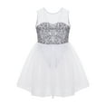 thumbnail image 3 of iiniim Girls Kids Shiny Sequins Ballet Leotard Gym Dress Ballerina Tulle Jumpsuit for Stage Performance Costume, 3 of 7