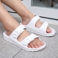thumbnail image 3 of Men's Women's EVA Flat Sandals Adjustable Double Buckle Rubber Slide Sandals, 3 of 14