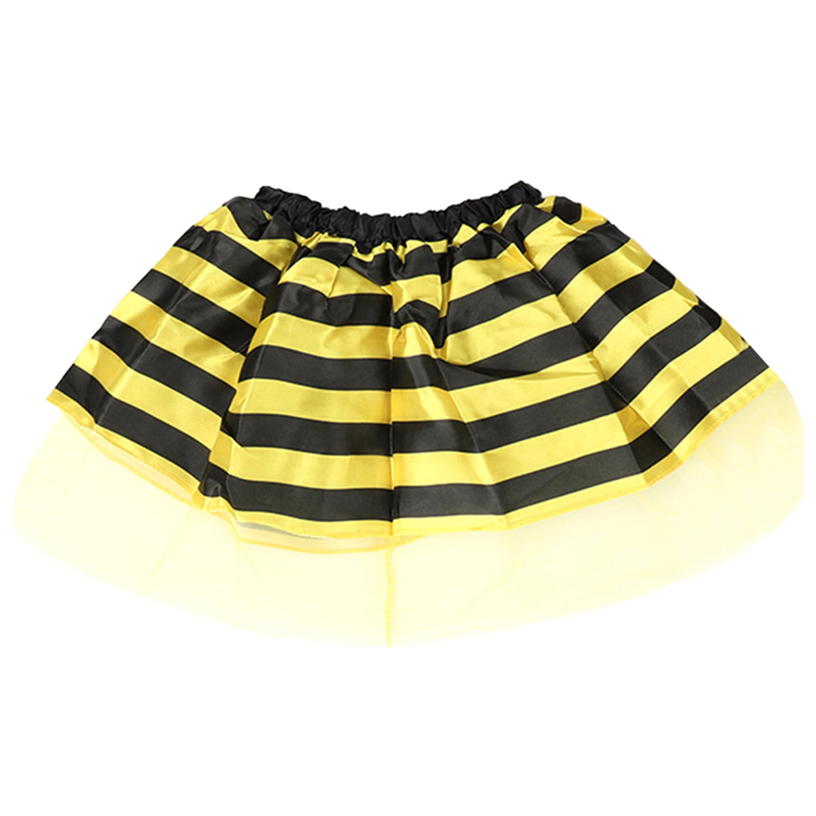 Lullu Girls Striped High Waisted Tutu Skirt Birthday Party Performance Mesh Skirt