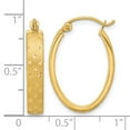 thumbnail image 4 of Primal Gold 14 Karat Yellow Gold, Satin and Diamond-cut Hoop Earrings, 4 of 4