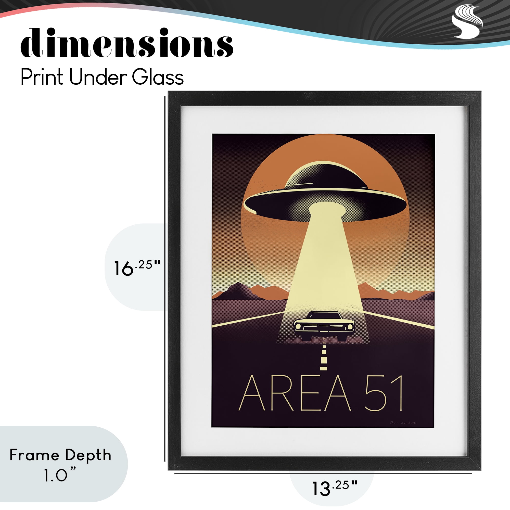 Stupell Industries Abduction On The Road Black Framed Print Under Glass, design by Omar Escalante