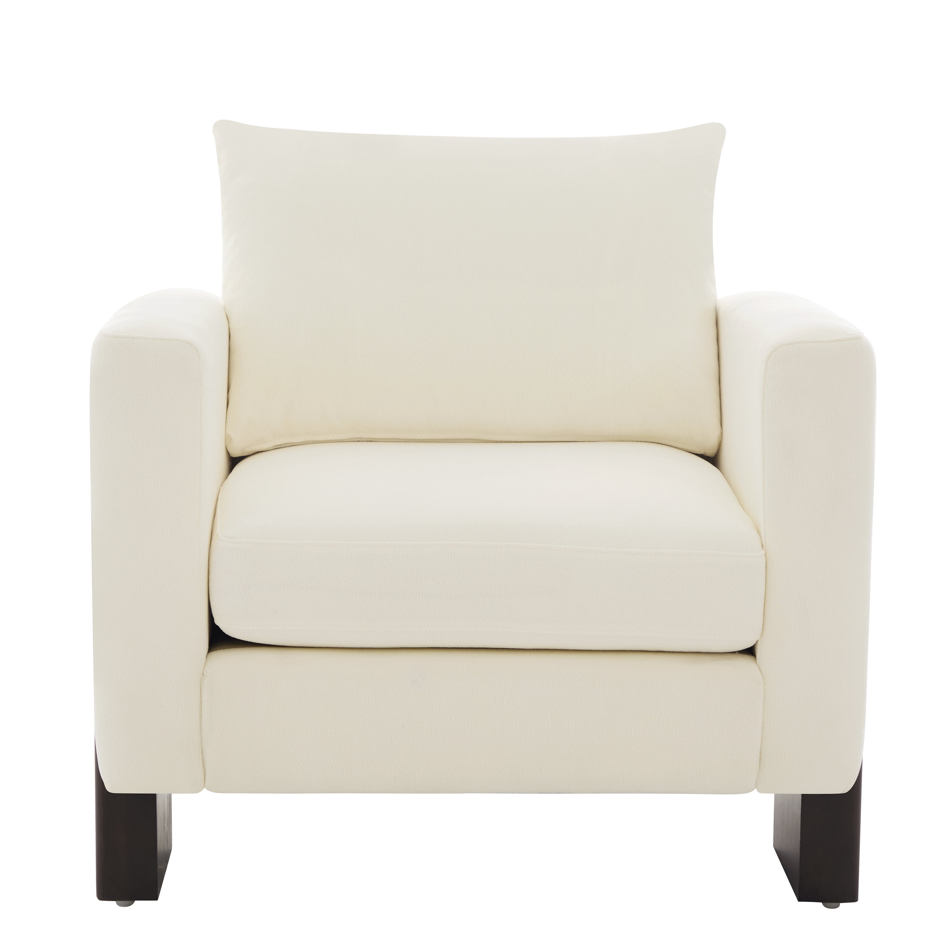 Euroco Mid Century Modern Accent Chair,Upholstered Armchair Single Sofa with Rubber Wood Legs,Comfy Reading Chair for Bedroom, Living Room,Office,Beige