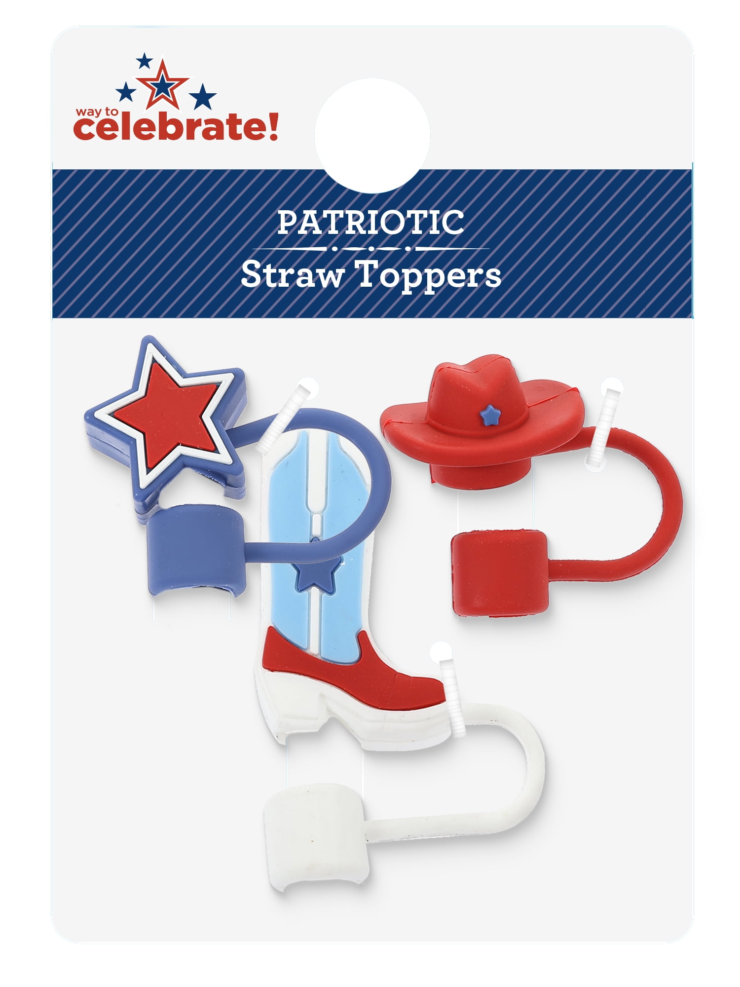 Way to Celebrate Americana Western Straw Topper Set