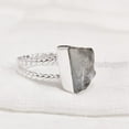 thumbnail image 2 of Natural Aquamarine Ring, Rough Aquamarine Gemstone Ring, March Birthstone, Twist Dual Band, 925 Sterling Silver, Womens Ring, Christmas, Thanksgiving, Handmade, Statement Jewelry, Raw Gemstone Jewelry, 2 of 6