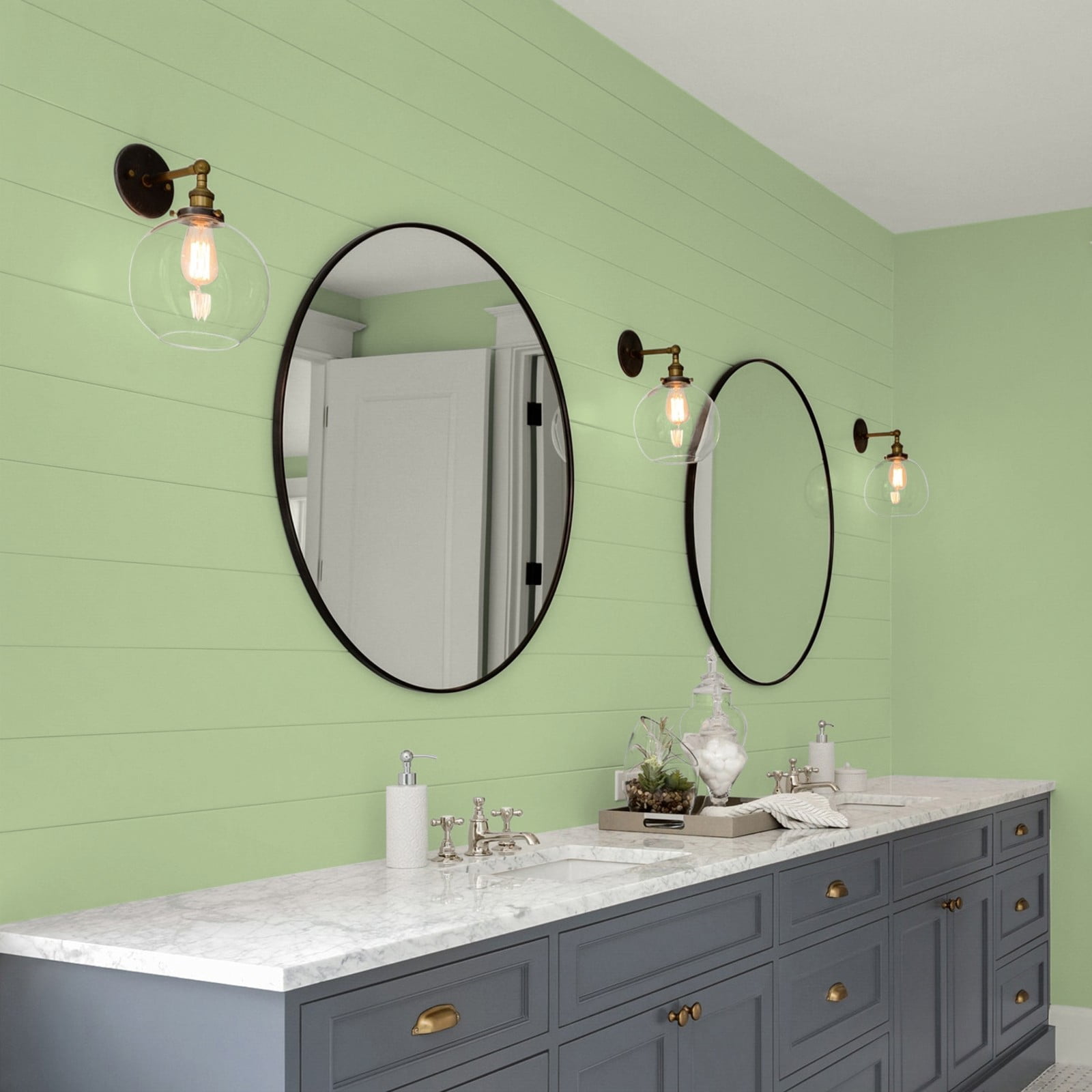 Glidden Glidden Kitchen Bath and Laundry Harmonious / Green, Eggshell Interior Paint with Primer, 1 Gallon