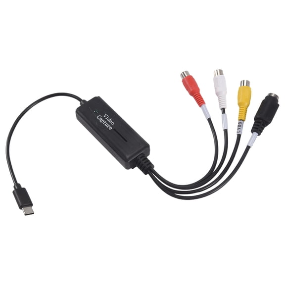 AV to USB C Converter Video Capture Card Adapter 1 Channel AV NTSC PAL Video S Video/Composite to USB Converter
