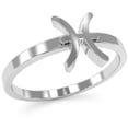 thumbnail image 2 of Pisces Zodiac Sign Ring In Solid 14k White Gold, 2 of 6