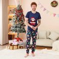 thumbnail image 3 of Zwiiyzr Christmas Pajamas for Family for Dad Matching Family Sets Christmas Print Casual Short Sleeve Top With Bottom Outfits Home Wear 2025 Blue, 3 of 7