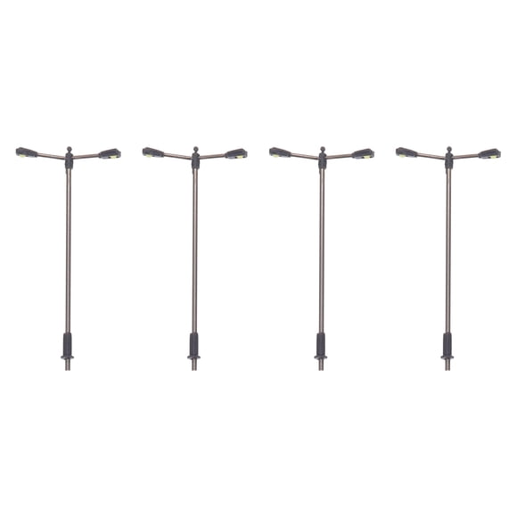 Unique Bargains Model Railway Lamppost Street Lights White 1/200 Scale 5.5cm 2.17inch 3V 4Pack