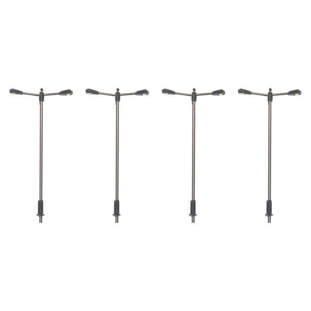 Unique Bargains Model Railway Lamppost Street Lights White 1/200 Scale 5.5cm 2.17inch 3V 4Pack