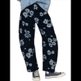 thumbnail image 3 of Vaqueros Rectos, Holgados, Informales, de Tiro Medio y Pierna para Mujer, Estilo Boyfriend Y2K, Pantalones Cortos de Mezclilla Flores Negras XXL, 3 of 10